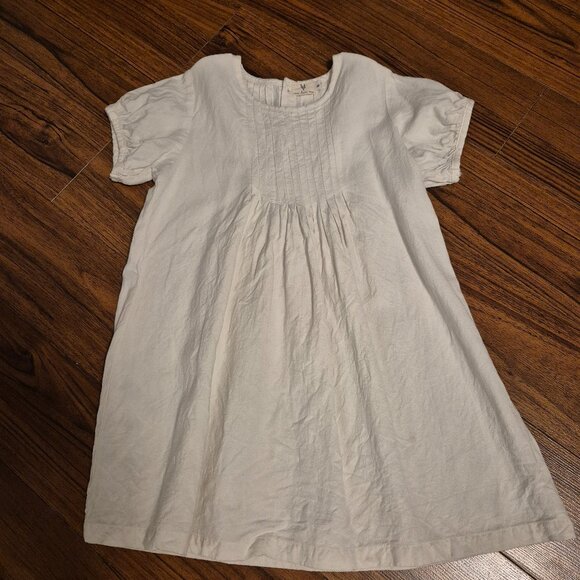 Ira Loves Mae White Linen Smock Dress Girls Size 8 - Picture 1 of 4